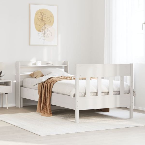 vidaXL Posteľ bez matraca biela 90x190 cm masívna borovica