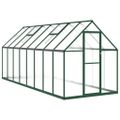 vidaXL Skleník so základovým rámom zelený 445x169x195 cm hliník