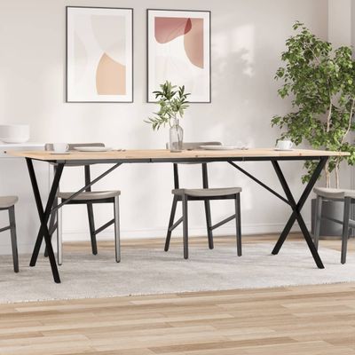 vidaXL Jedálenský stolík v tvare X 200x100x75 cm borovica a oceľ