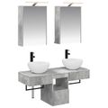 vidaXL Set kabinetov do kúpeľne 5 pcs Betónovo sivá 43 x 16 x 62,5 cm