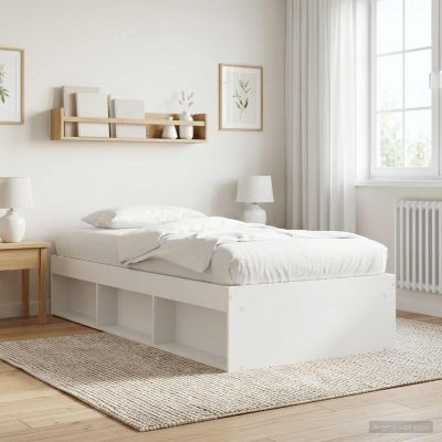 vidaXL Rám postele so skladom Biela 80 x 200 cm Kompozitné drevo