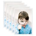 vidaXL Fotorámiky na stôl, koláž 5 ks, biele 15x21 cm, MDF