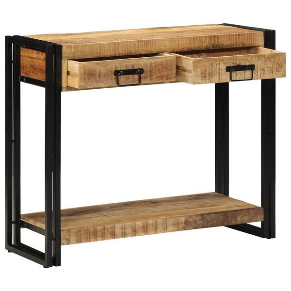 vidaXL Konzolový stôl Hnedá 90 x 33 x 75 cm Masívne mango drevo