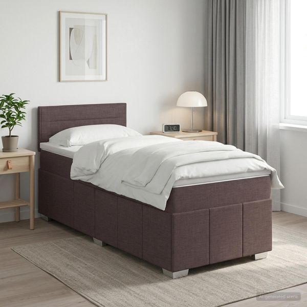 vidaXL Posteľ boxspring s matracom Tmavohnedá 90 x 200 cm Látka