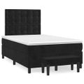 vidaXL Posteľný rám boxspring s matracom čierny 120x200 cm zamat