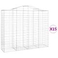 vidaXL Oblúkové gabiónové koše 15 ks 200x50x160/180 pozinkované železo