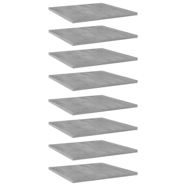 vidaXL Prídavné police 8ks, betónovo sivé 40x40x1,5cm kompozitné drevo