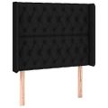 vidaXL Čelo postele so záhybmi čierne 103 x 16 x 118/128 cm látka