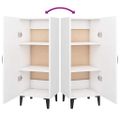 vidaXL Komoda biela 34,5x34x90 cm spracované drevo