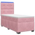vidaXL Posteľ boxspring s matracom Ružová 90 x 190 cm Zamat