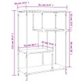 vidaXL Knižnica dymový dub 81x36x115 cm kompozitné drevo a oceľ