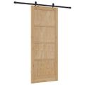 vidaXL Posuvné dvere Prírodná a čierna 86 x 211 cm Borovicový masív