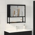 vidaXL Zrkadlová skrinka Čierny dub 60 x 16 x 60 cm Kompozitné drevo