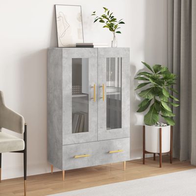 vidaXL Vysoká skrinka betónová sivá 69,5x31x115 cm kompozitné drevo