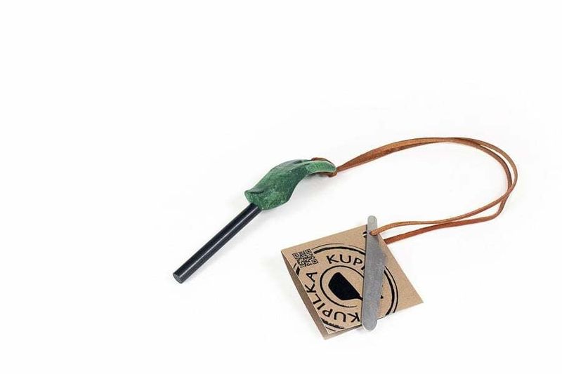 FS8G Kupilka Firesteel Length Green 124 mm, rod length 65 mm and thickness 8 mm, weight 47 g (incl.