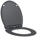 vidaXL WC sedadlo Antracitová 45,5 x 37,5 x 3,8 cm Duroplast