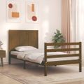 vidaXL Posteľný rám s čelom medovohnedý 90x200 cm masívne drevo