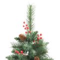 vidaXL Umelý výklopný vianočný stromček so šiškami a bobuľami 180 cm