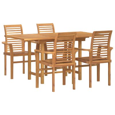 vidaXL Záhradný jedálenský set 5 pcs Hnedá Husté teakové drevo