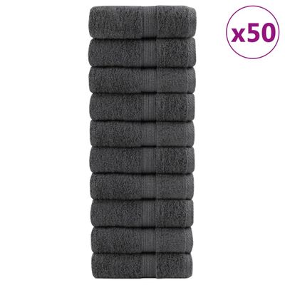vidaXL Prémiové umývacie utierky SOLUND 50 ks antracitové 30x30 cm 600 g/m²