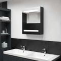 vidaXL LED kúpeľňová zrkadlová skrinka čierna 50x14x60 cm