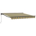vidaXL Rám markízy Zelená a žltá 350 x 250 cm Polyester s PU povrchom