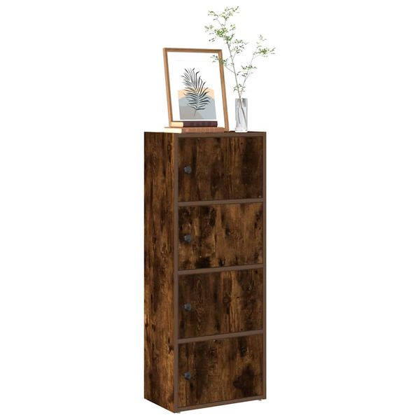vidaXL Knižnica dymový dub 40x24x102 cm kompozitné drevo