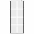 vidaXL Sprchová zástena z priehľadného ESG skla 80x195 cm čierna