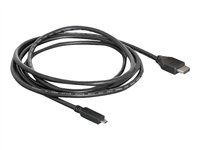 Kábel HDMI s ethernetom – HDMI s kolíkmi (samec) na 19-pinový micro HDMI typ D s kolíkmi (samec) – 2 m