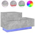 vidaXL Nočný stolík s LED svetlami betónovo sivý 70x36x40,5 cm