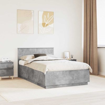 vidaXL Rám postele Betónovo sivá 120 x 200 cm Kompozitné drevo