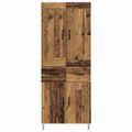 vidaXL Highboard Staré drevo 69,5 x 34 x 180 cm Kompozitné drevo