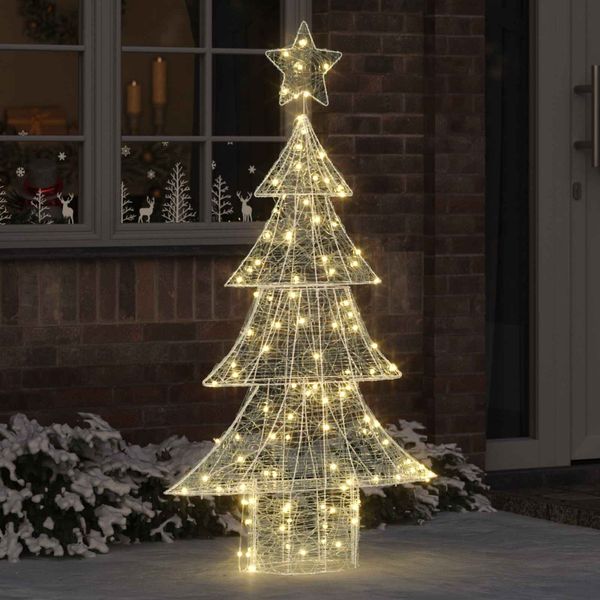 vidaXL Vianočný stromček s 160 LED-i Teplá biela 150 cm Akryl