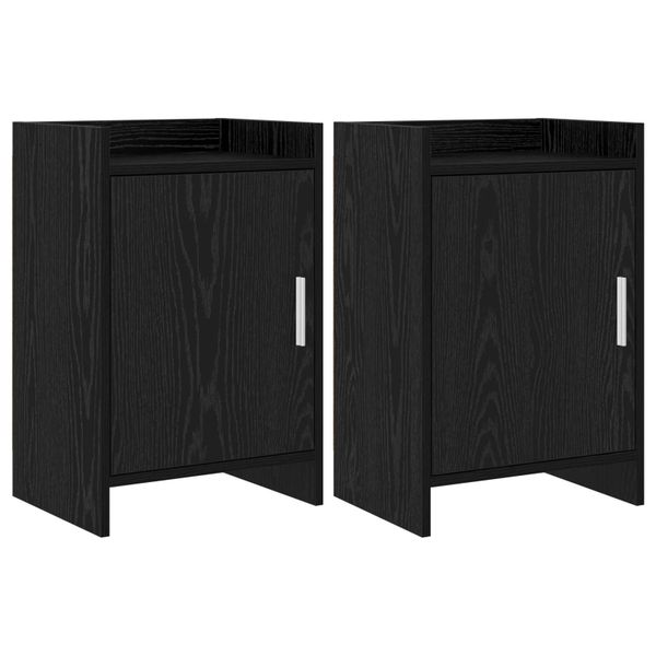 vidaXL Nočné stolíky 2 pcs Čierny dub 40 x 30 x 60 cm Kompozitné drevo