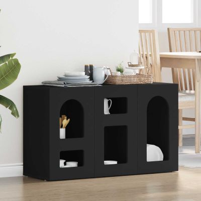 vidaXL Servírovacia skriňa ELST Čierna 100 x 35 x 59 cm