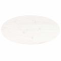 vidaXL Stolová doska, biela 60x30x2,5 cm, borovicový masív, oválna