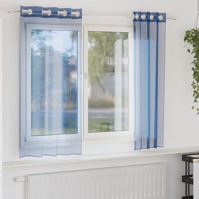 vidaXL Voile Záclony s priechodkami 2 ks Royal Blue