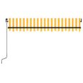 vidaXL Ručne zaťahovacia markíza s LED 350x250 cm žltá a biela