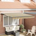 vidaXL Rám markízy Zelená a žltá 350 x 250 cm Polyester s PU povrchom