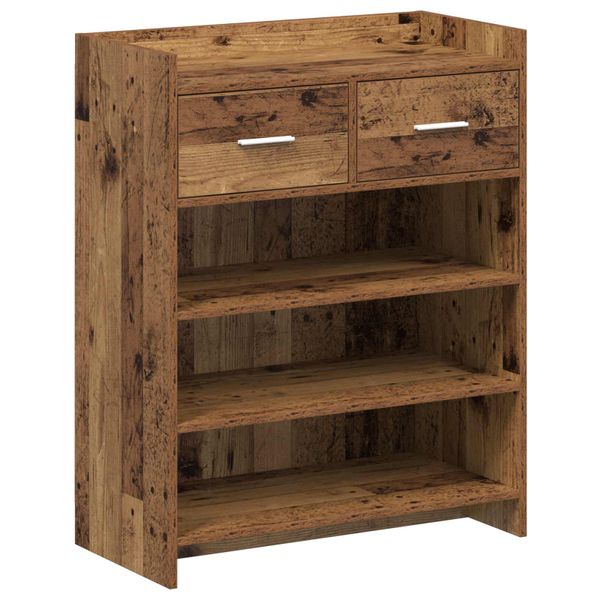 vidaXL Skriňa na topánky so zásuvkou Staré drevo 73,5 x 36 x 92 cm