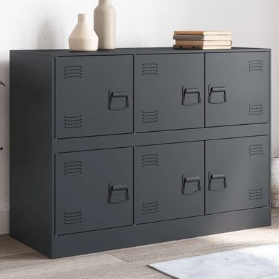 vidaXL Komoda antracitová 99x39x73 cm oceľ