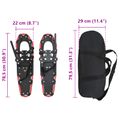 vidaXL 3 v 1 snežnice Červená a čierna 78,5 x 22 cm Hliník a HDPE