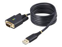 USB / sériový kábel - USB (samec) do DB-9 (samec) skrutkovací - 2 m - lisovaný, drsný - čierna