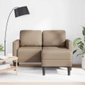 vidaXL 2-miestna pohovka s ležadlom v tvare L, cappuccino 125 cm, umelá koža