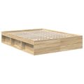 vidaXL Rám postele Sonoma dub 150 x 200 cm Masívne borovicové drevo