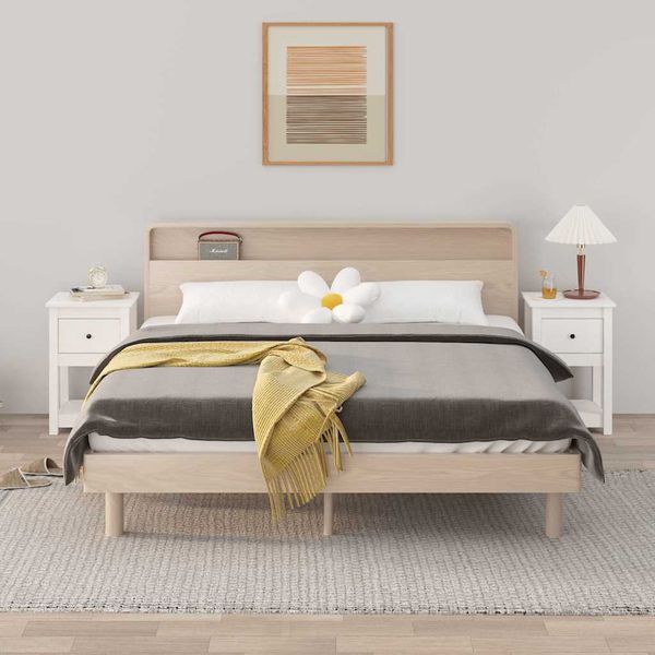 vidaXL Nočné stolíky 2 ks biele 40x35x61,5 cm masívne borovicové drevo