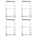 vidaXL 2-posch. stojany na pneumatiky 4ks strieborné 110x40x180cm oceľ