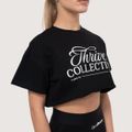 Dámske cropped tričko Thrive Black - GymBeam, veľkosť S