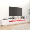 vidaXL TV skrinka s LED svetlami lesklá biela 260x35x40 cm