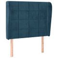 vidaXL Čelo postele so záhybmi tmavomodrá 103x23x118/128 cm zamat